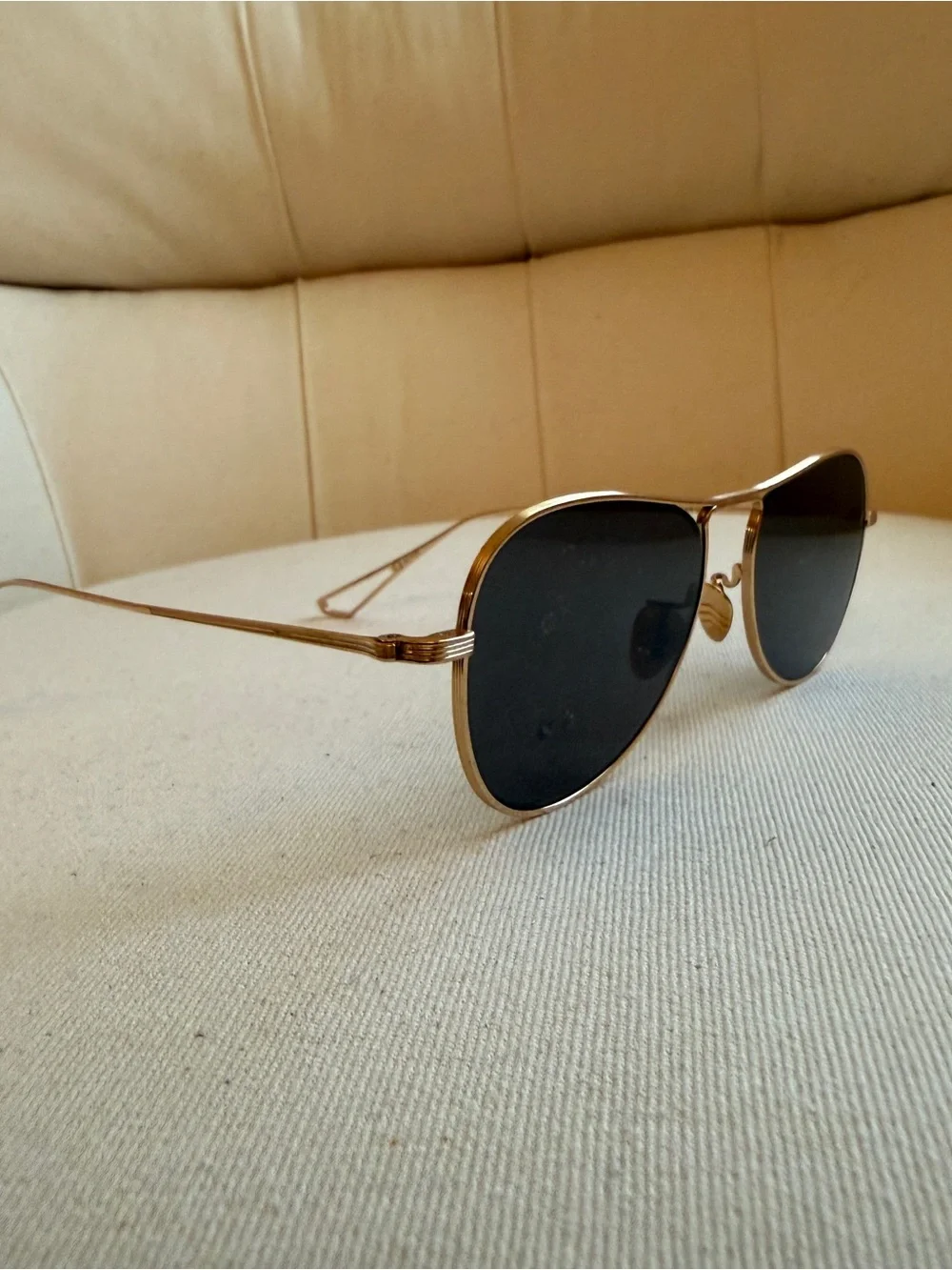 KREWE Gold Frame Sunglasses with Black Lenses